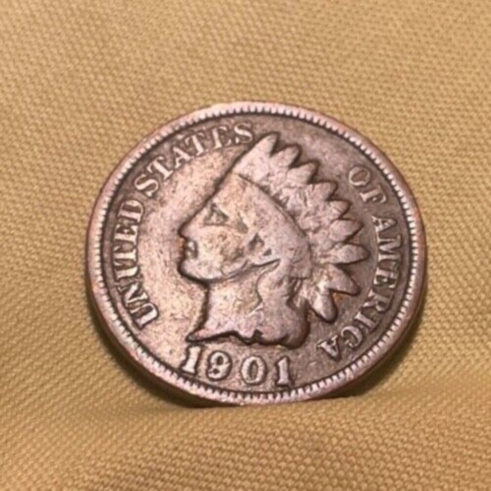 1901 Rare Old Antique Indian Head Penny Liberty Cent US Collection Coin